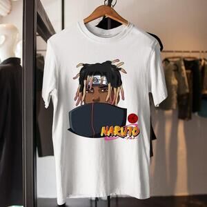 White Juiceworld X Naruto Mashup Graphic Short-Sleeve Tee Size XL
